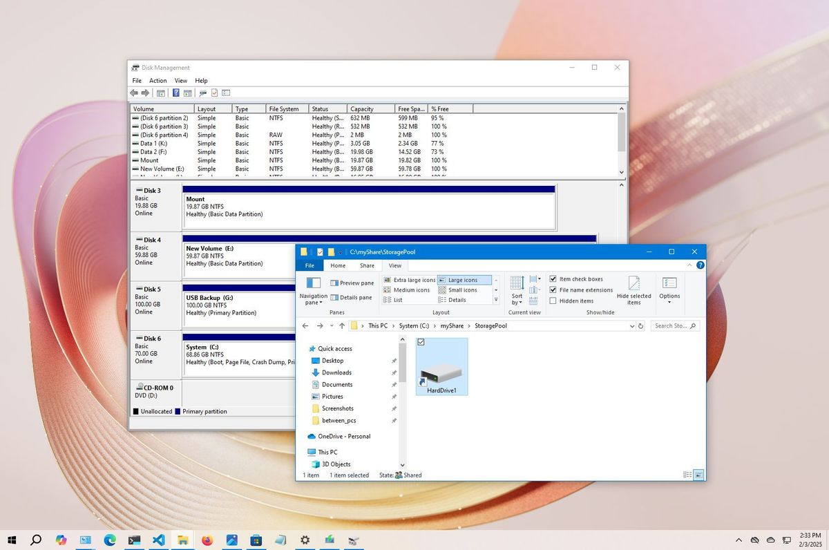 Windows 10 mount drive on empty folder