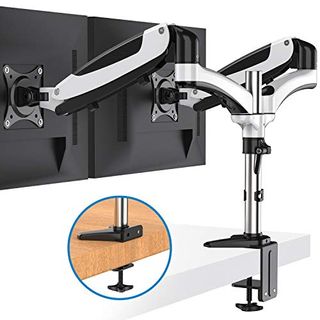 Huanuo full-motion height-adjustable dual monitor mount