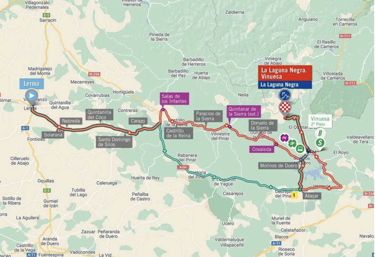 Map of stage 11 for 2023 Vuelta a Espa&ntilde;a
