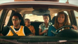Ludacris as Reggie Queen Latifah as Brenda with the kids in End of the Road