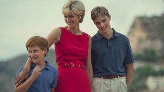 princess diana in the crown with william and harry