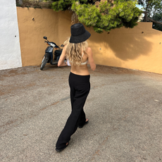 Who What Wear Fashion Editor Eliza Huber wearing J.Crew swimwear.