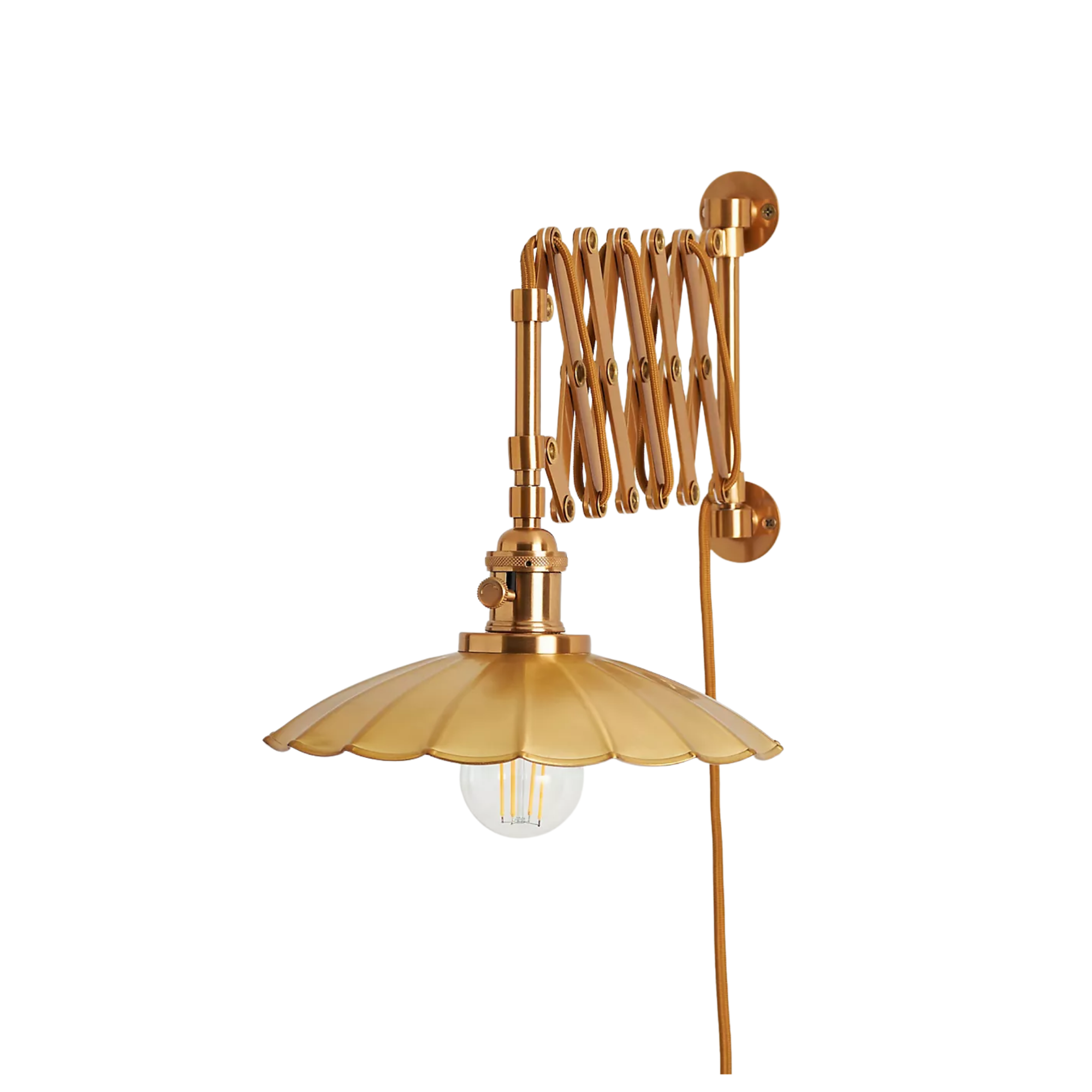 a gold plug in sconce