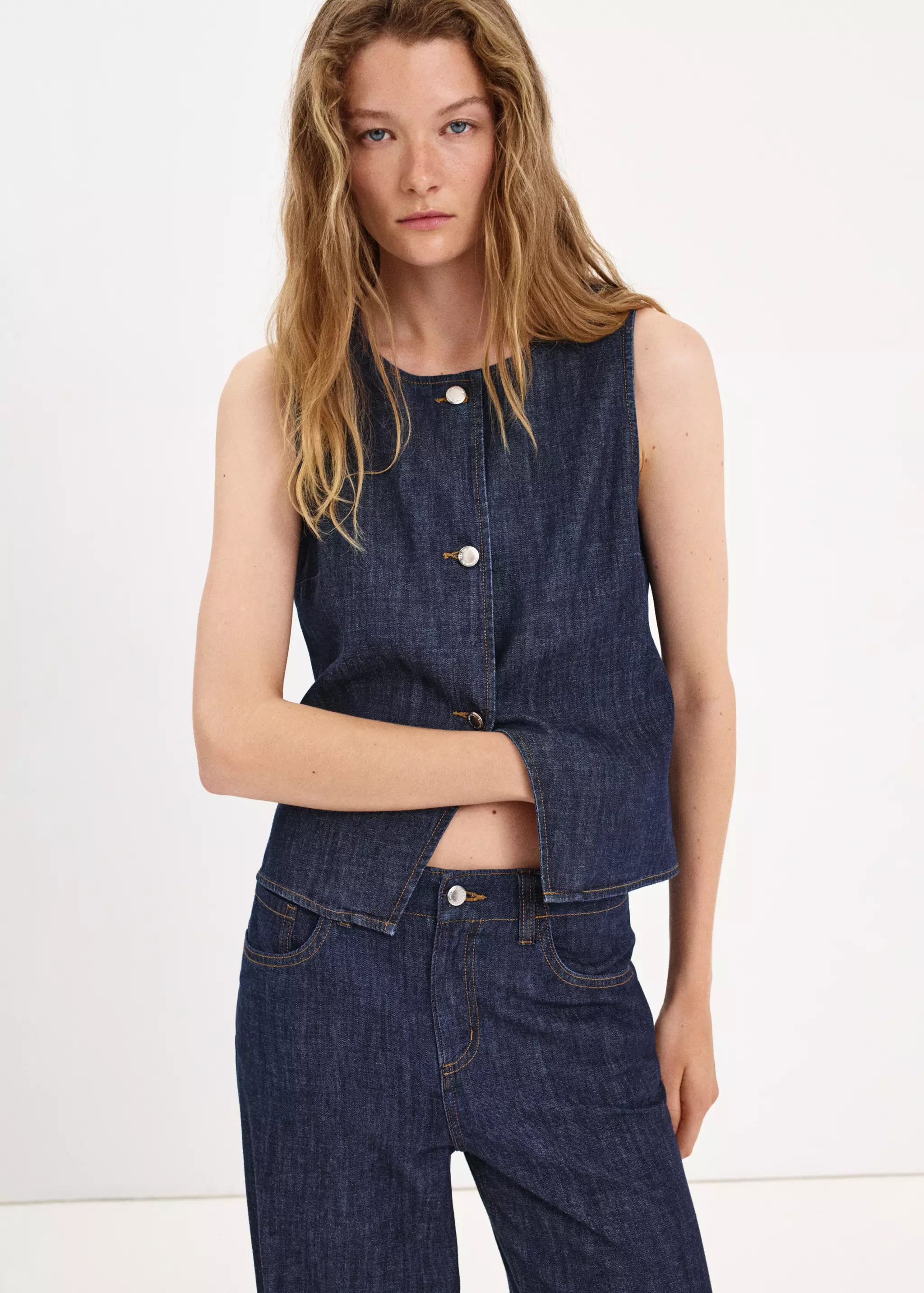 Buttoned Denim Vest - Women | Mango Usa