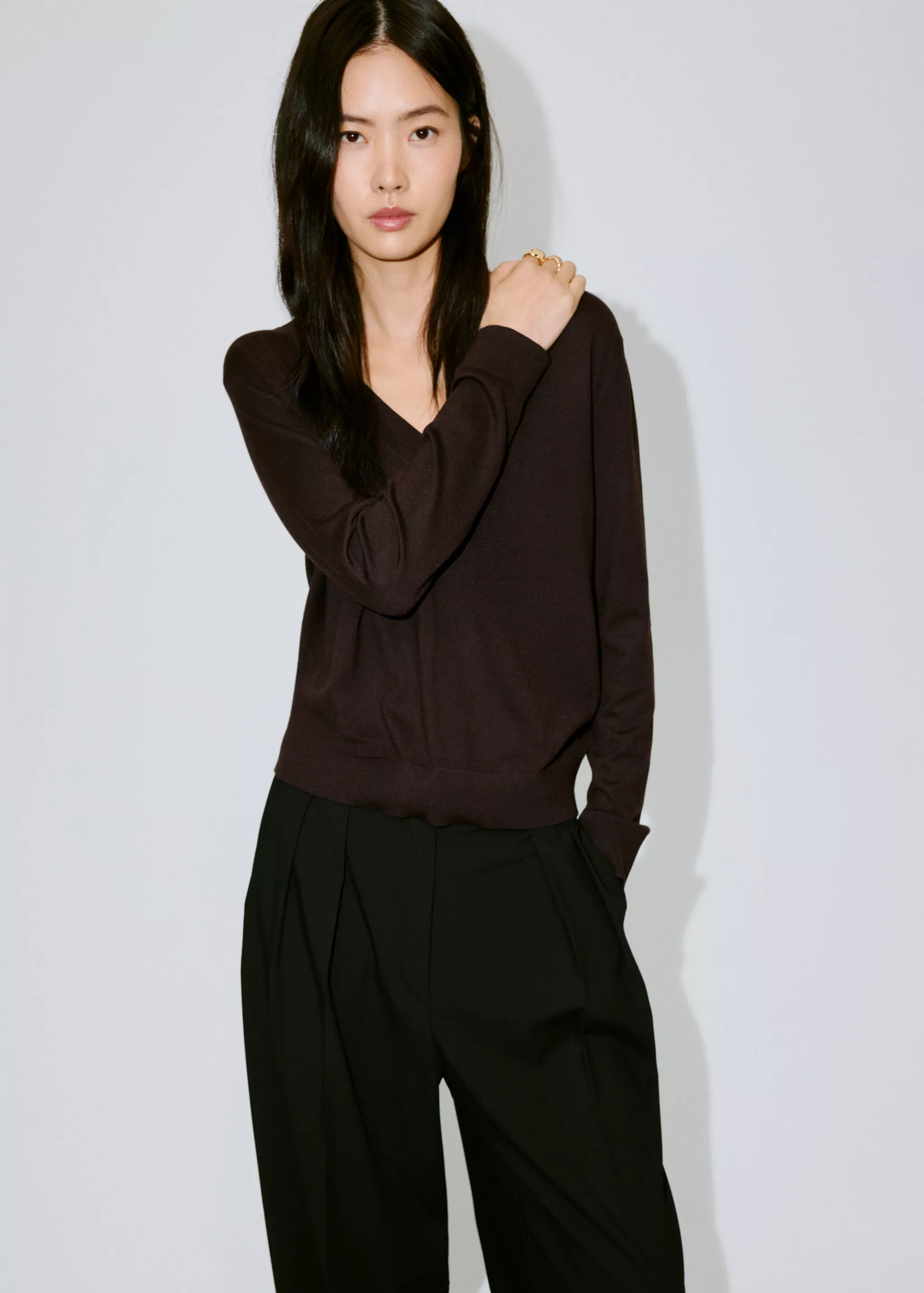V-Neck Knit Sweater - Women | Mango United Kingdom