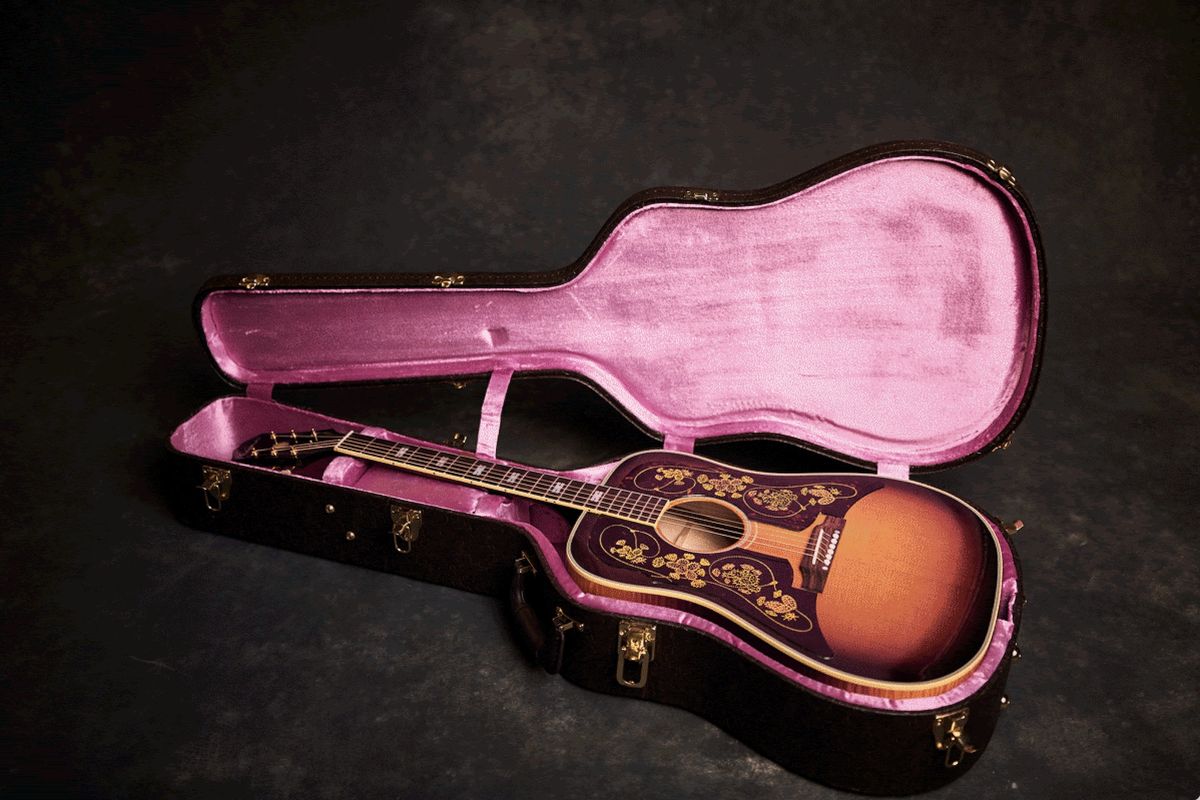 Chris Stapleton's new signature Epiphone Frontier guitar sits in its case