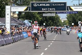 Caleb Ewan (Lotto Soudal) takes the win on day 3 of the 2019 Bay Crits