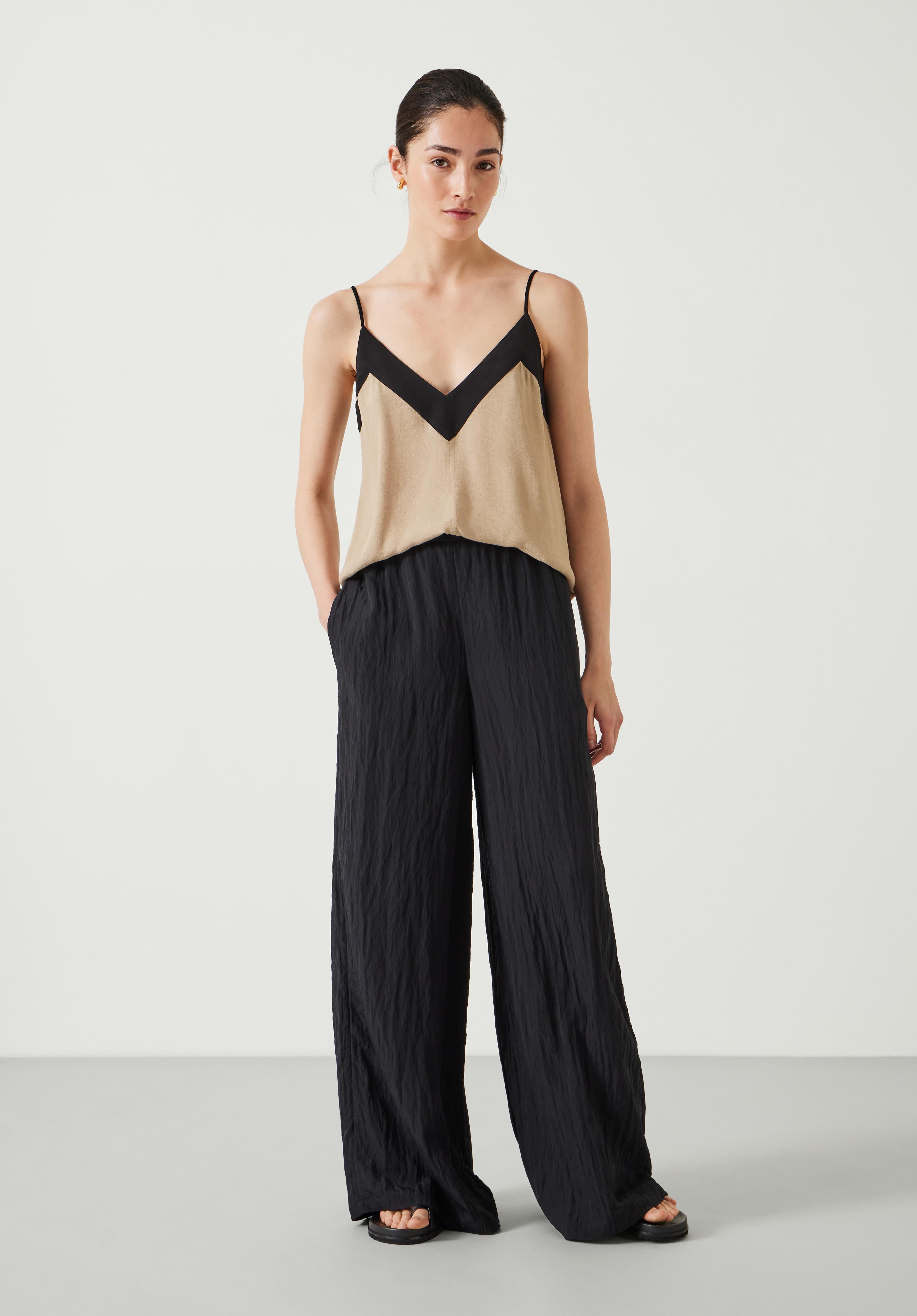 Mabel Fluid Wide Leg Crinkle Trousers