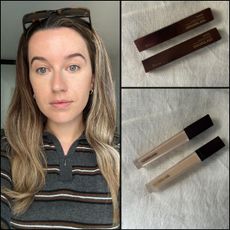 Junior beauty editor, Grace Lindsay, testing the Hourglass concealer