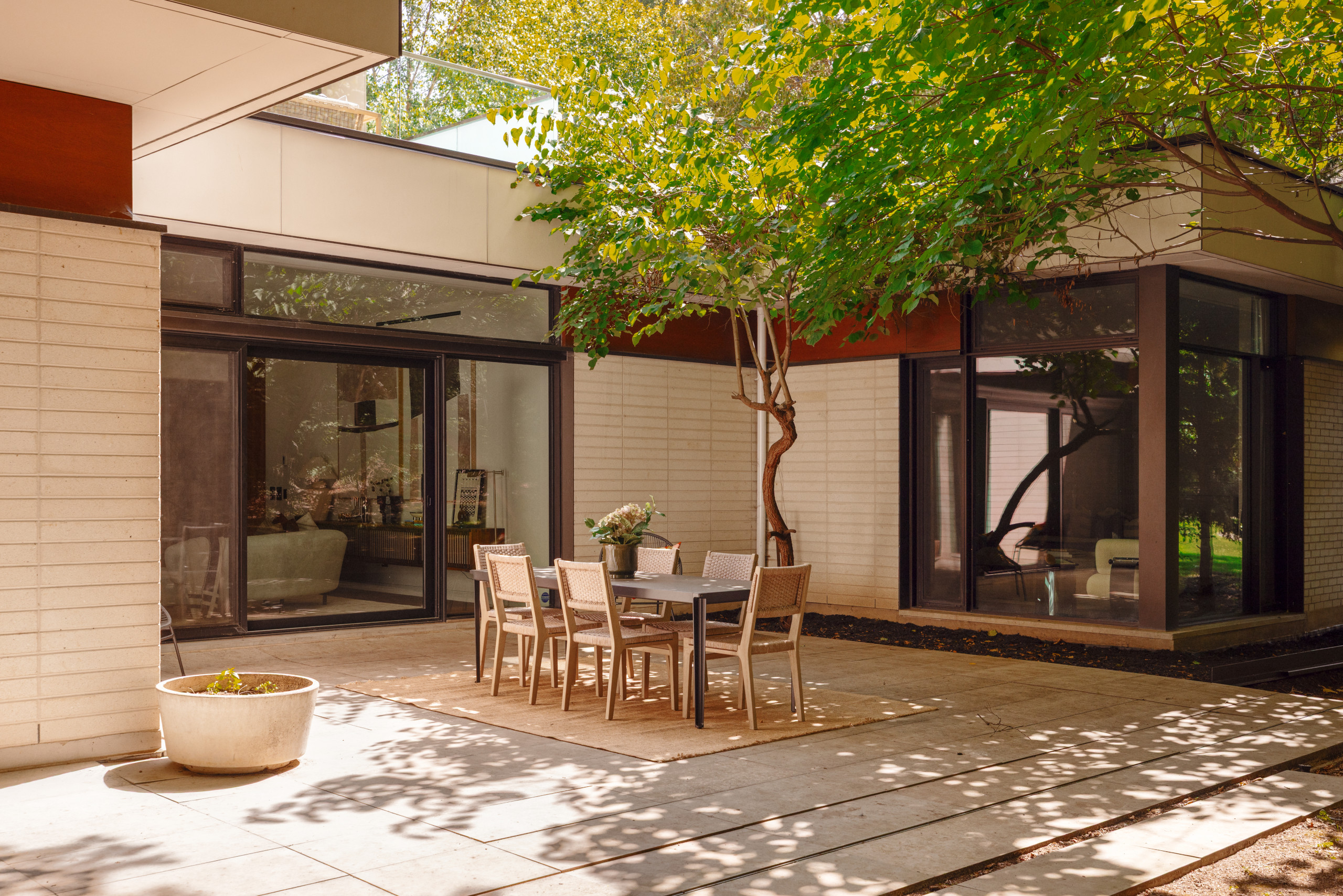 The house has a roof terrace as well as outdoor dining areas