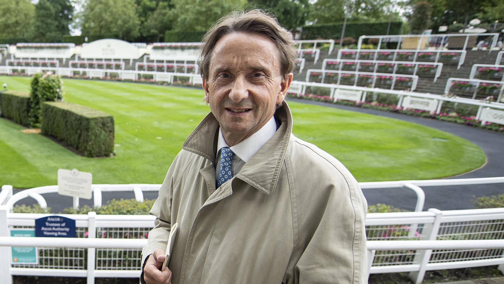 Sir Johnny Weatherby, pictured next to the parade ring at Ascot in 2020