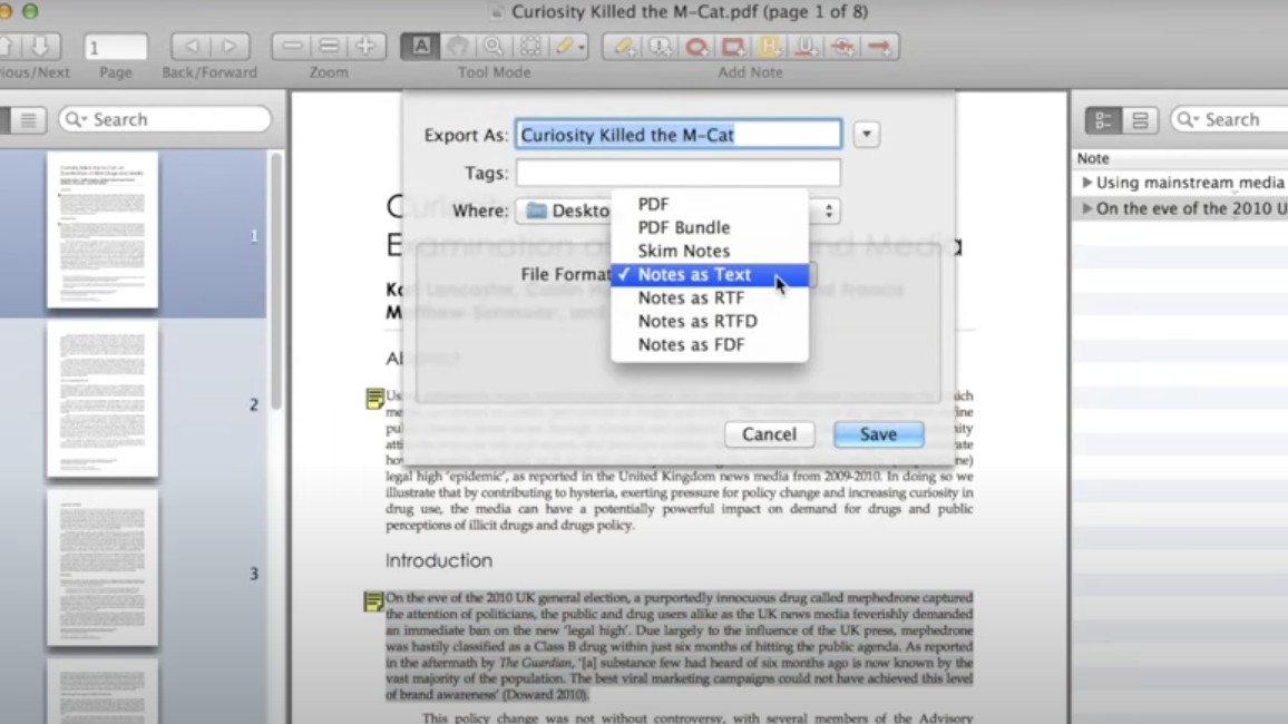 Best PDF editor: Screengrab of Skim
