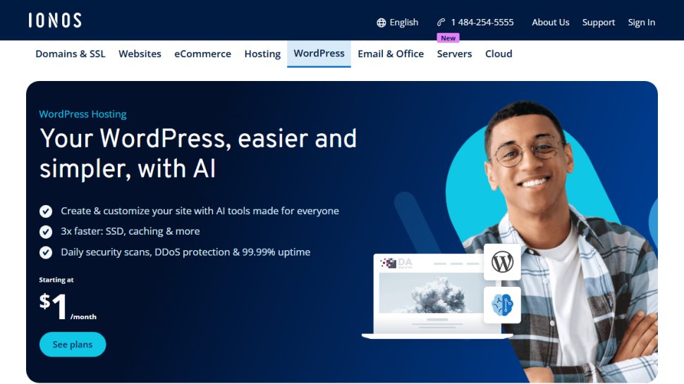 Website screenshot of IONOS (September, 2025)