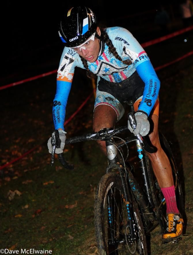 Nicole Duke (Marin Bikes/ Spy Optics) riding in 5th position early in the contest