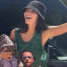 Kylie Jenner arrived at Coachella in full Skylrk gear ready to see Justin Bieber perform