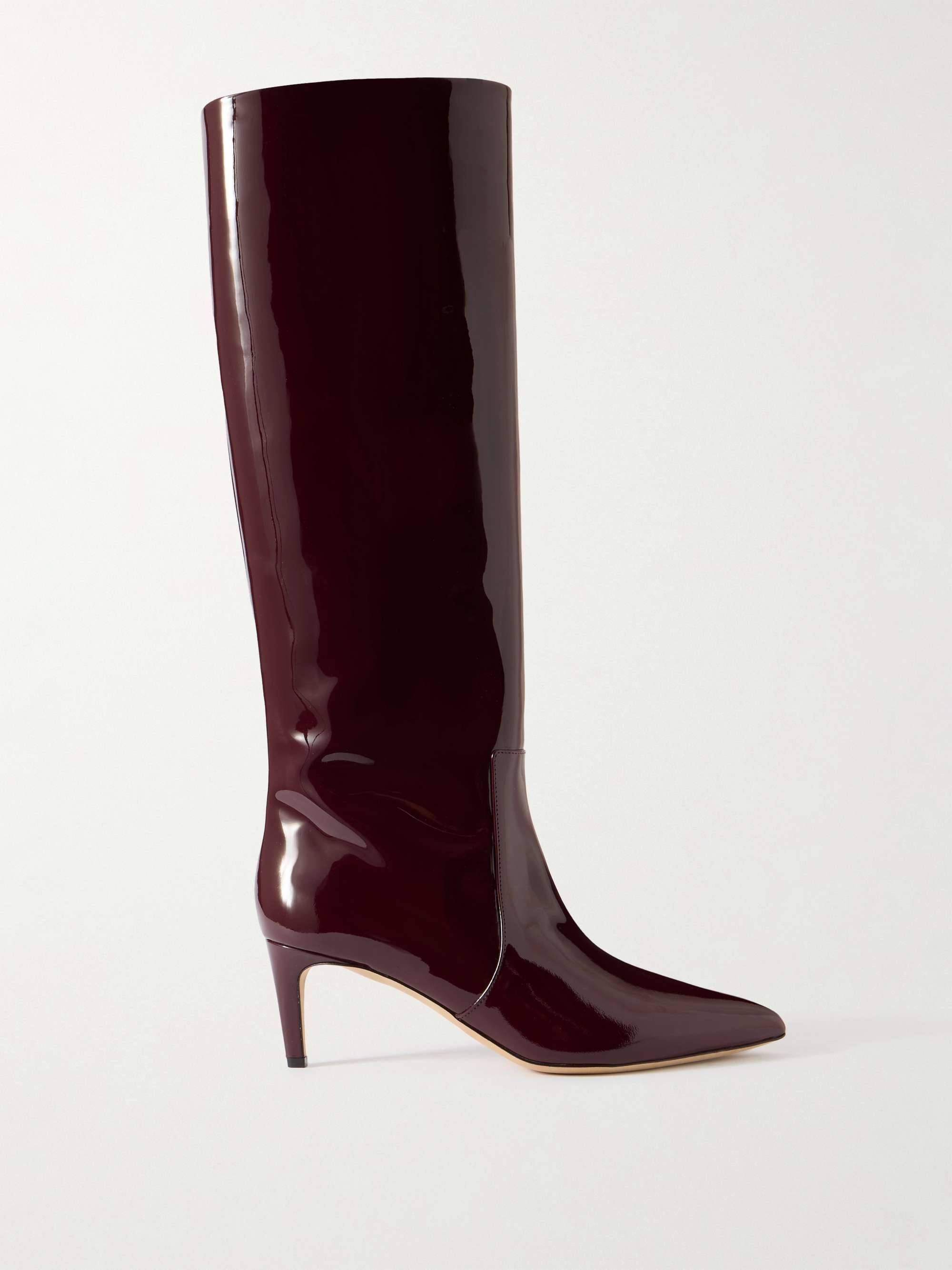 Stiletto Patent-Leather Knee Boots