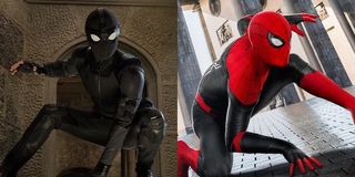 Spider-Man's stealth suit and upgraded suit in Far From Home