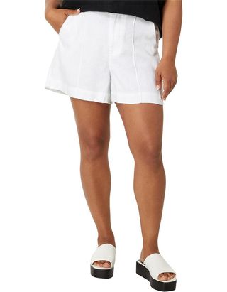 Madewell Women's Refined Linen Clean Tab Shorts, Eyelet White, 0