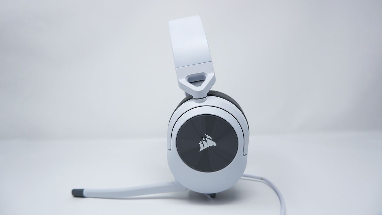 Corsair HS55 Stereo gaming headphones shot on a white background