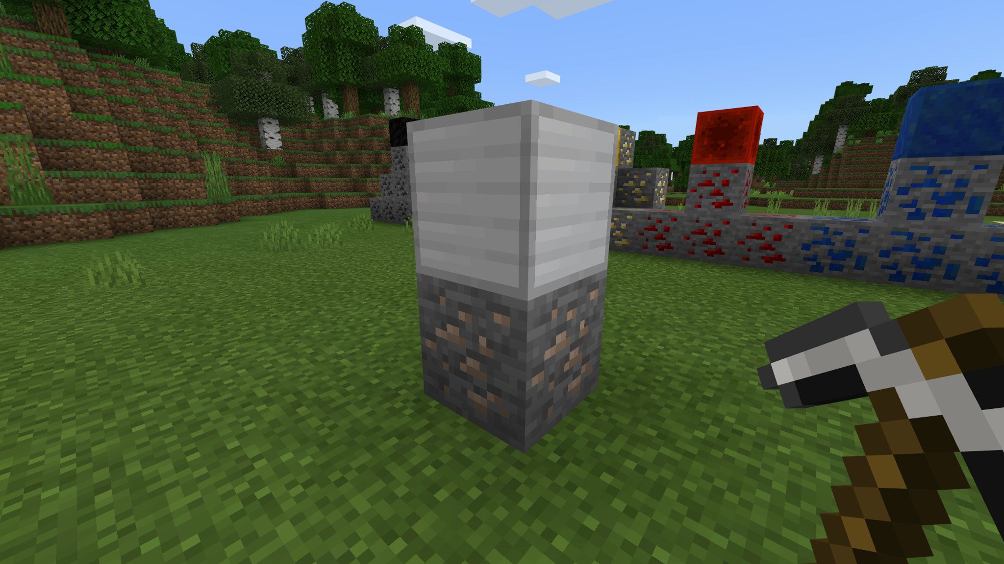 Some iron ore and an iron block