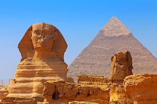 Egyptian pyramids and sphinx
