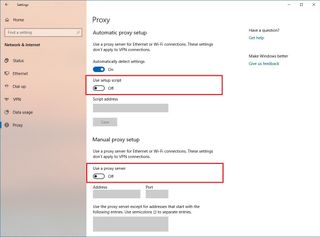 Windows 10 disable proxy settings