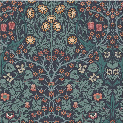 William Morris Blackthorn Navy wallpaper