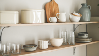 Kitchen with matching crockery