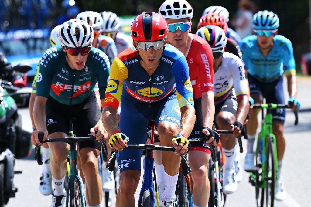 ESTACION DE MONTANA DE MANZANEDA OURENSE SPAIN AUGUST 29 Carlos Verona of Spain and Team Lidl Trek competes in the breakaway during the La Vuelta 79th Tour of Spain 2024 Day 12 a 1375km stage from Ourense Termal to Estacion de Montana de Manzaneda 1491m UCIWT on August 29 2024 in Estacion de Montana de Manzaneda Spain Photo by Tim de WaeleGetty Images