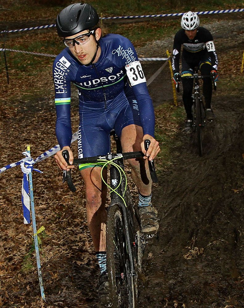 Kyle Murphy (Hudson/Ludwig &amp; Larsen Racing) keeps his socks clean by riding the mud pit.