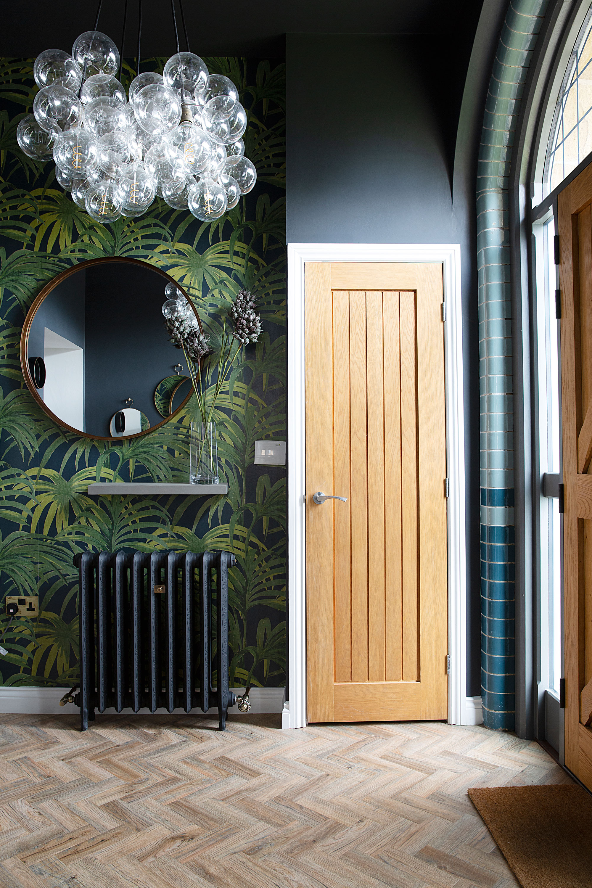 ideas for hallways: Colour and pattern are a feature of Nicola and Jonathan Ash's former school house in Nunthorpe, Middlesborough