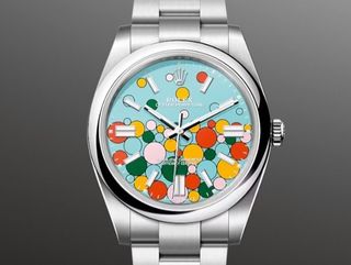 Rolex watch with balloons on the dial
