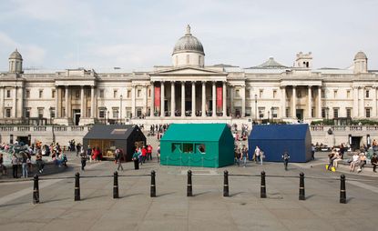 Jasper Morrison, Studioilse, Patternity and Raw-Edges were each invited by online rental company Airbnb to explore the notion of home for a installation at London's Trafalgar Square. 
