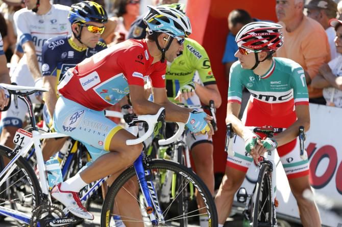 Vincenzo Nibali (Astana) and Ivan Santaromita (BMC)