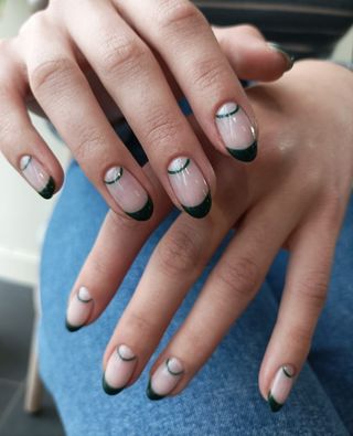 @buffcs green French tip nails