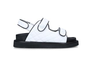 black and white hiking sandals, white sandals
