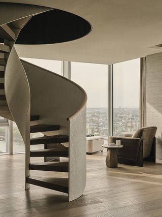 staircase inside One Casson Square penthouse