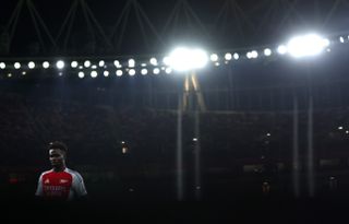  Bukayo Saka of Arsenal during the Carabao Cup Third Round match between Arsenal and Bolton Wanderers at Emirates Stadium on September 25, 2024 in London, England.