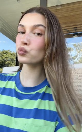 Hailey Bieber revealed Rhodes' first lip liner in a video on TikTok.