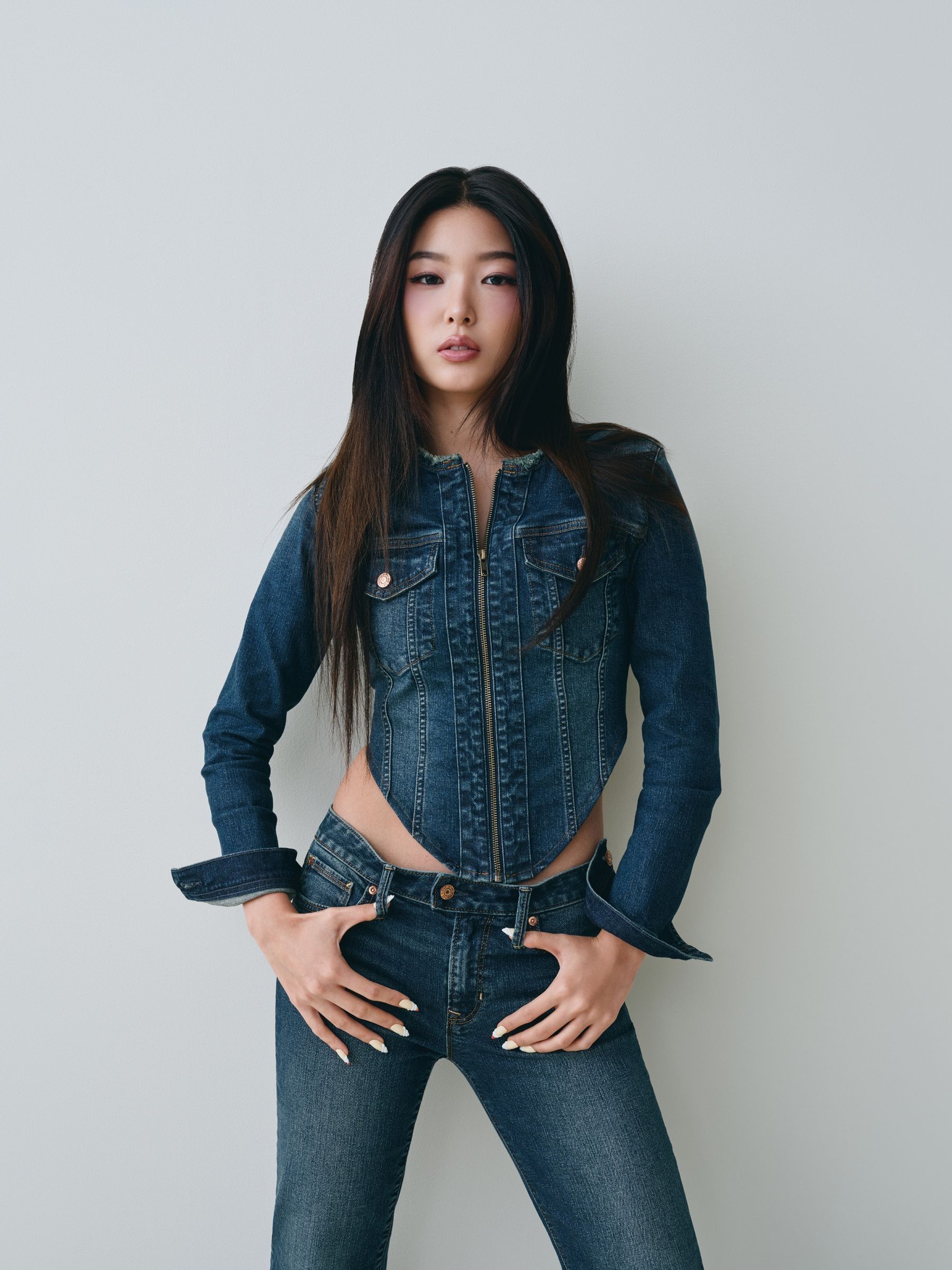 Blue Low Waisted Long and Lean Bootcut Jeans