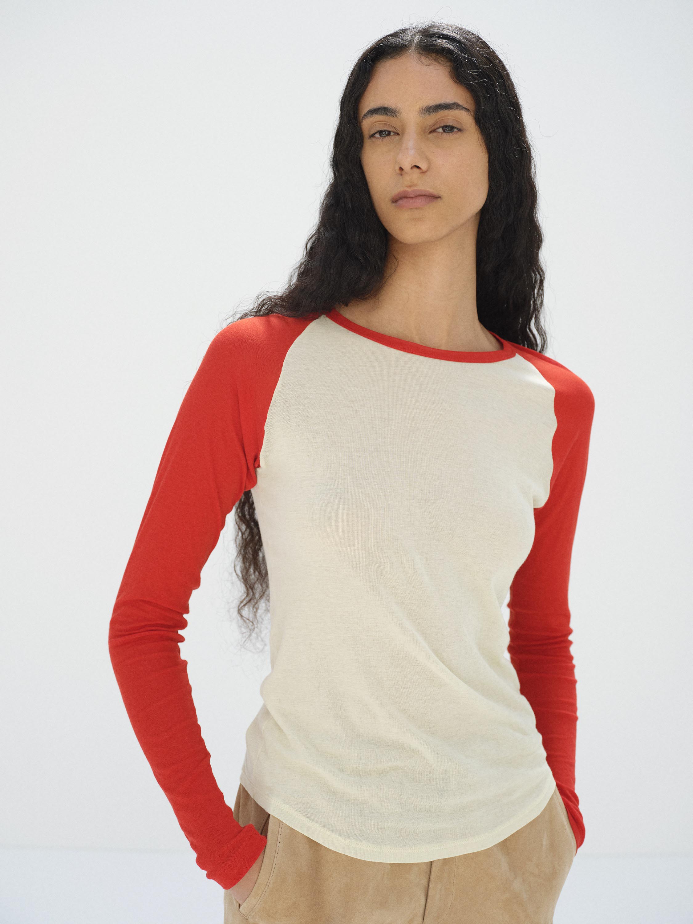 Super High Gauge Sheer Rib Raglan P/o