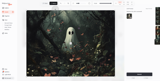 Screenshot of editing a Midjourney AI image in Midjourney's web-based interface