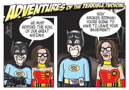 Political Cartoon U.S. Biden Harris 2020 Batman Robin