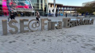 ISE @ Fira Barcelona sign outside convention center