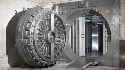 Large bank vault that is open
