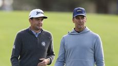 Keegan Bradley (left) and Tom Brady during the 2024 AT&T Pebble Beach Pro-Am