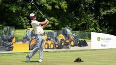 Lucas Glover hits a tee shot during round two of the 2026 John Deere Classic