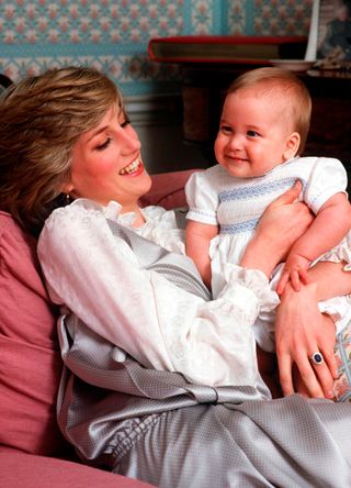 Princess Diana with baby Prince William