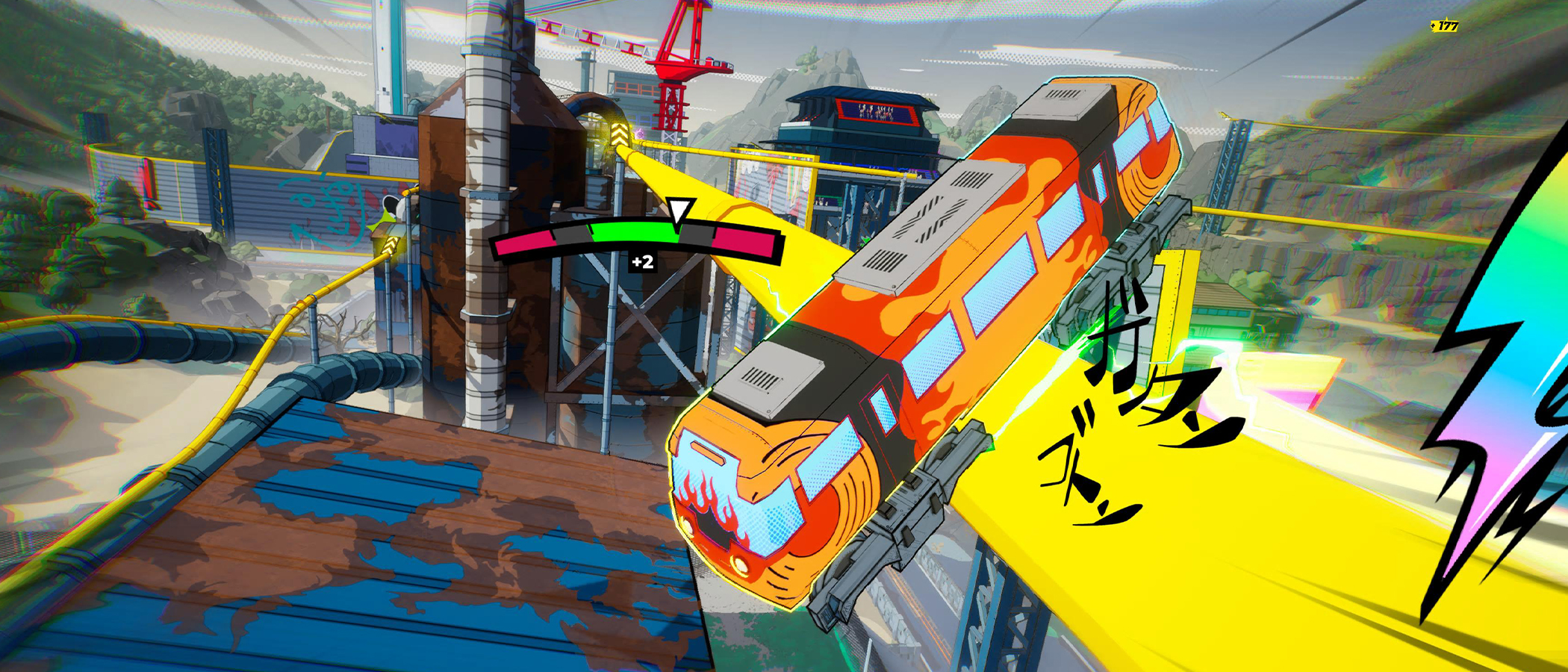 A colourful anime game about train racing