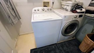 Whirlpool WTW4957PW 3.8 Cu. Ft. High Efficiency Top Load Washer being tested in writer's home